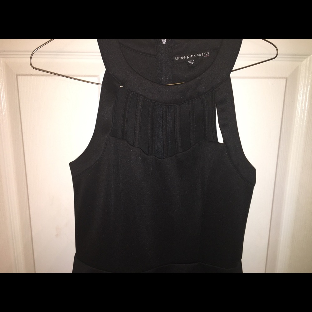 Black three hearts dress